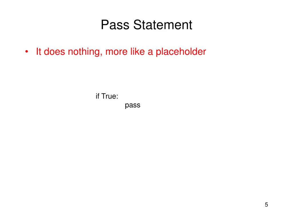 pass statement