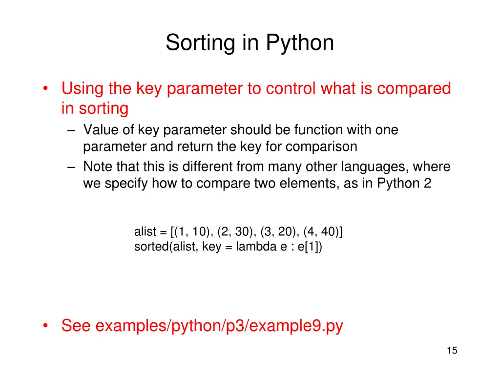 sorting in python 1