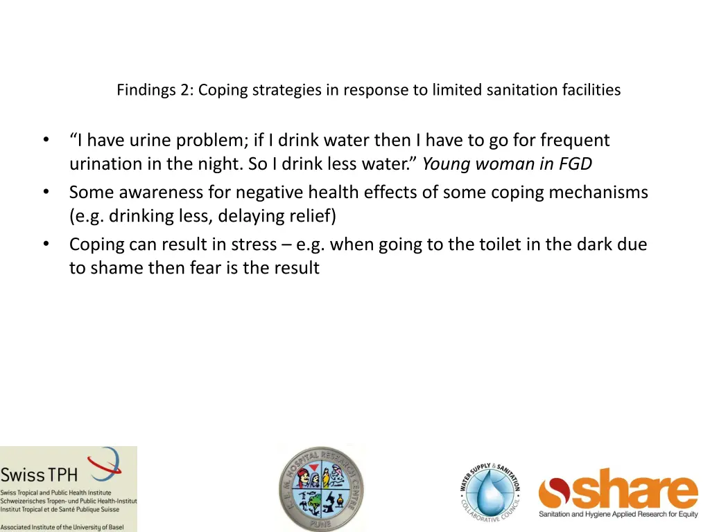 findings 2 coping strategies in response 1