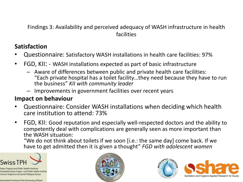 findings 3 availability and perceived adequacy 1