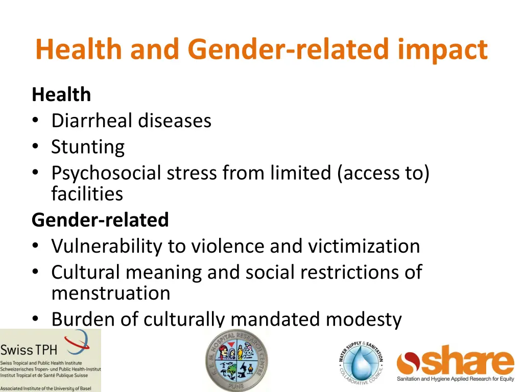 health and gender related impact