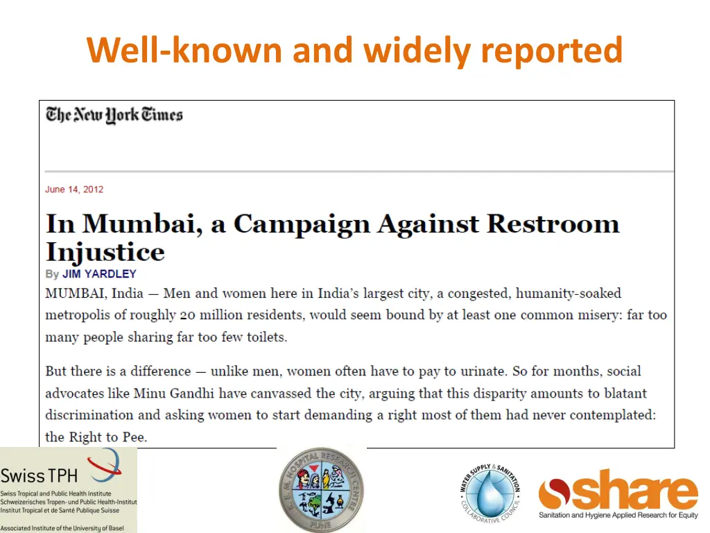 well known and widely reported