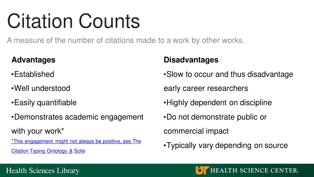citation counts a measure of the number 1