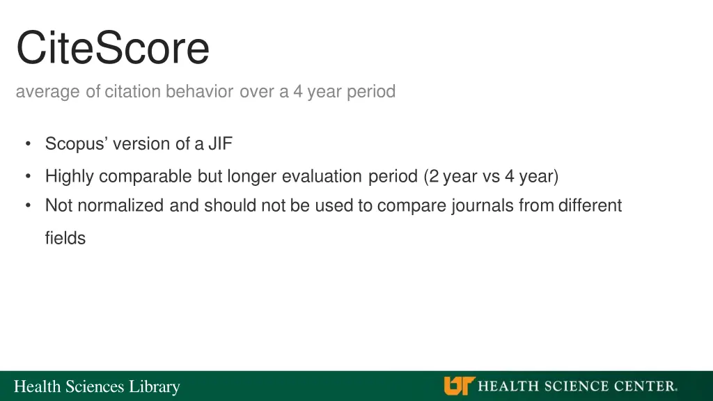 citescore average of citation behavior over