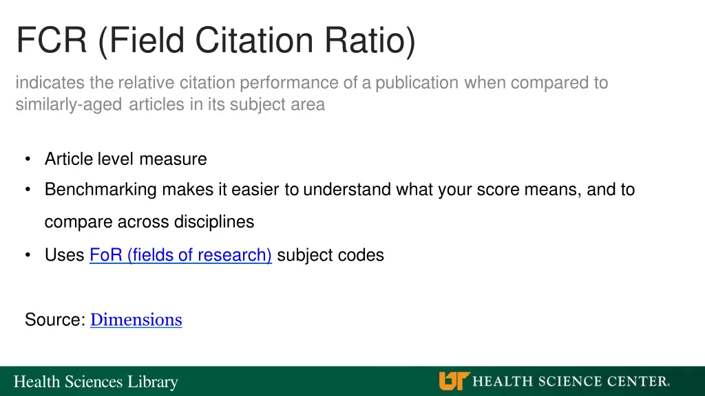 fcr field citation ratio
