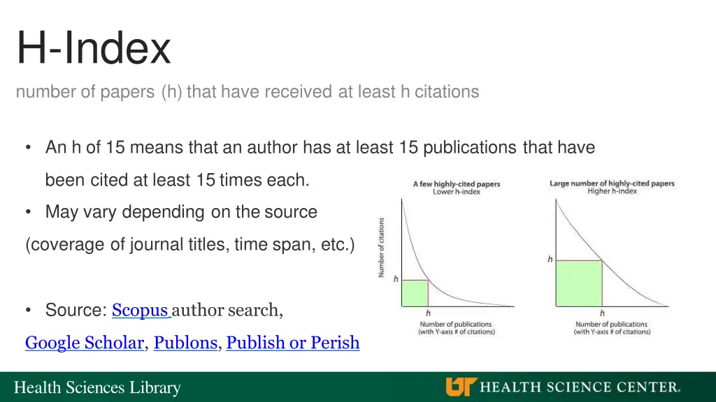 h index number of papers h that have received