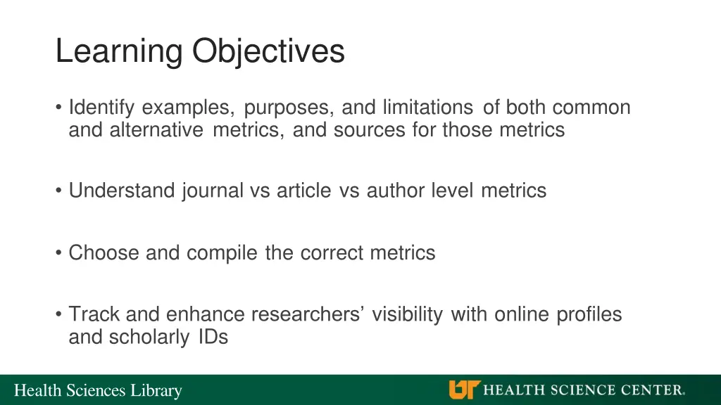 learning objectives