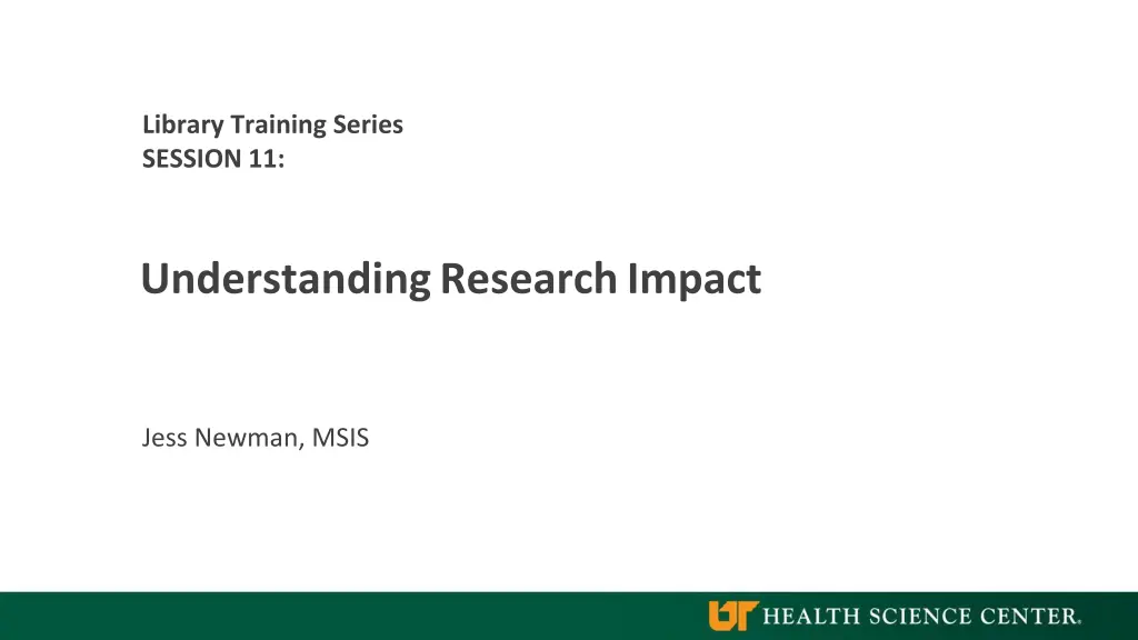 library training series session 11
