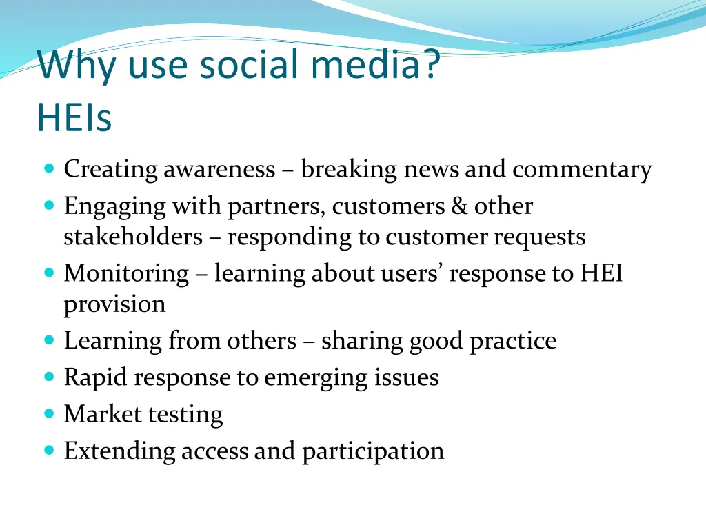 why use social media heis