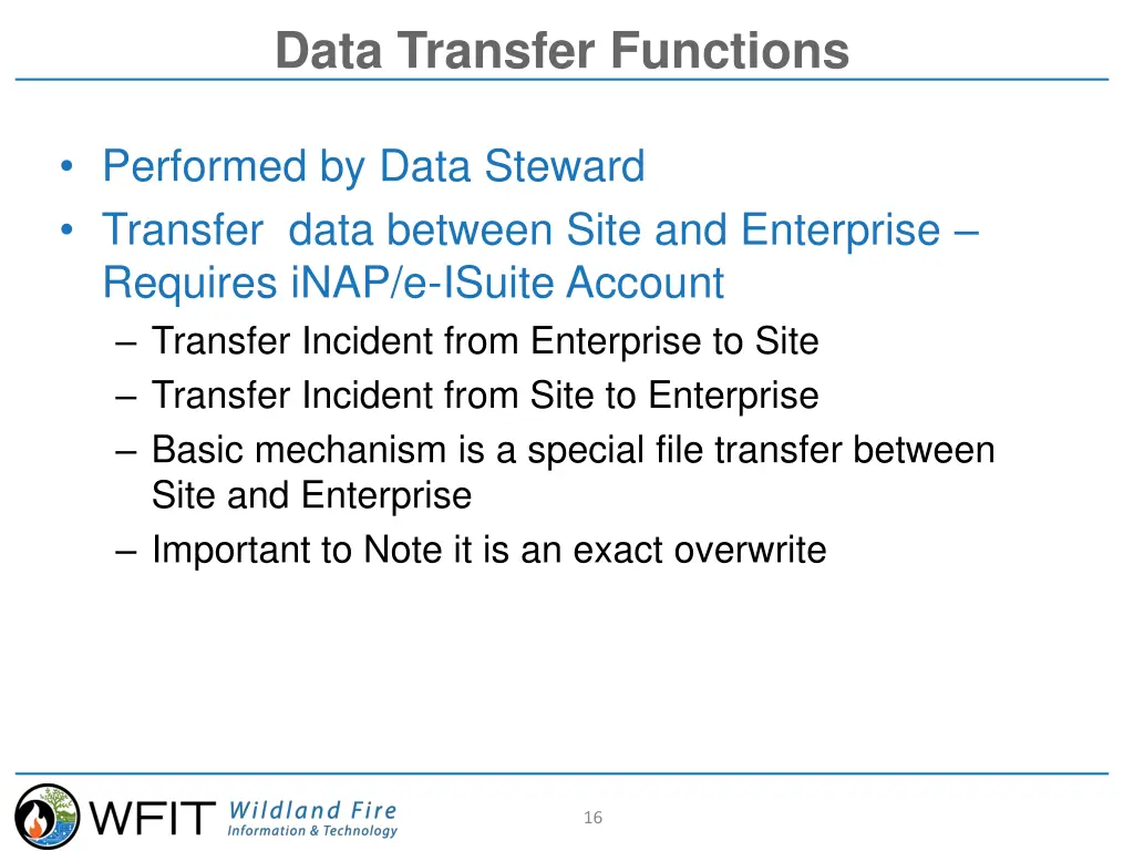 data transfer functions