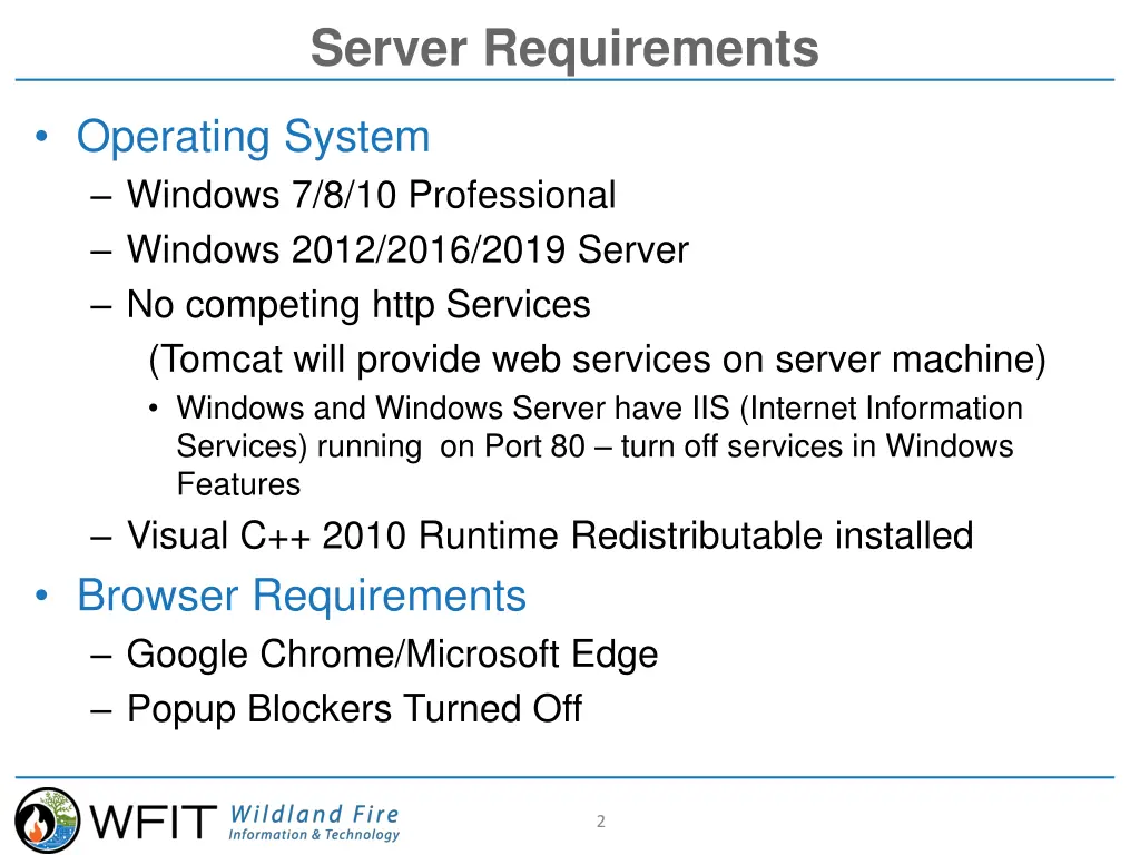 server requirements
