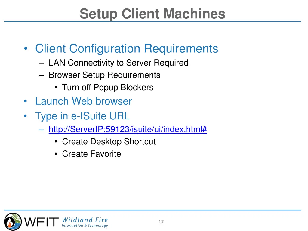 setup client machines