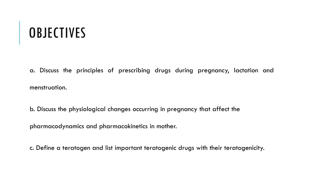 objectives