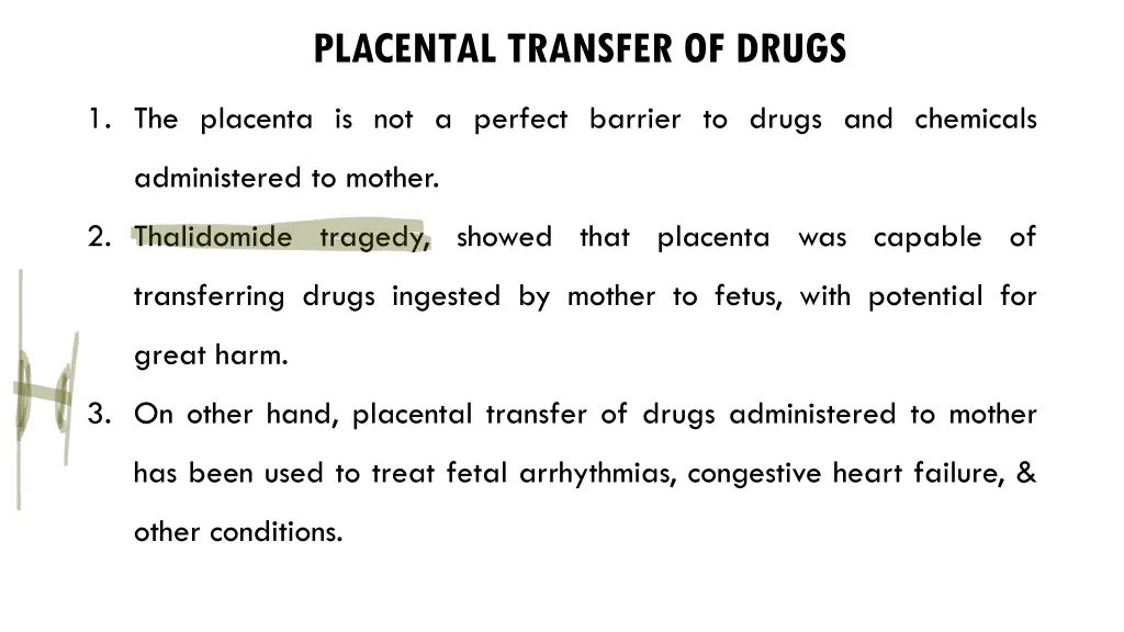 placental transfer of drugs
