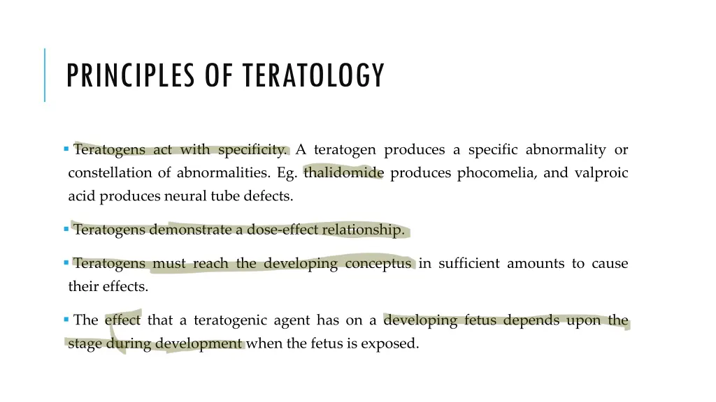 principles of teratology