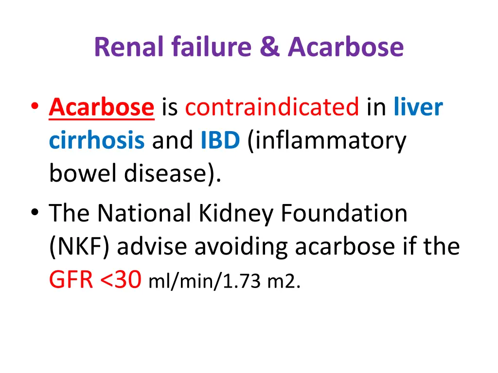 renal failure acarbose