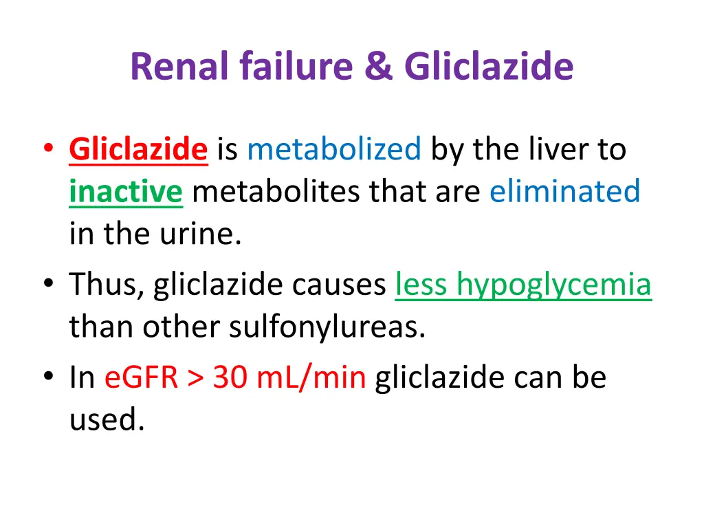 renal failure gliclazide