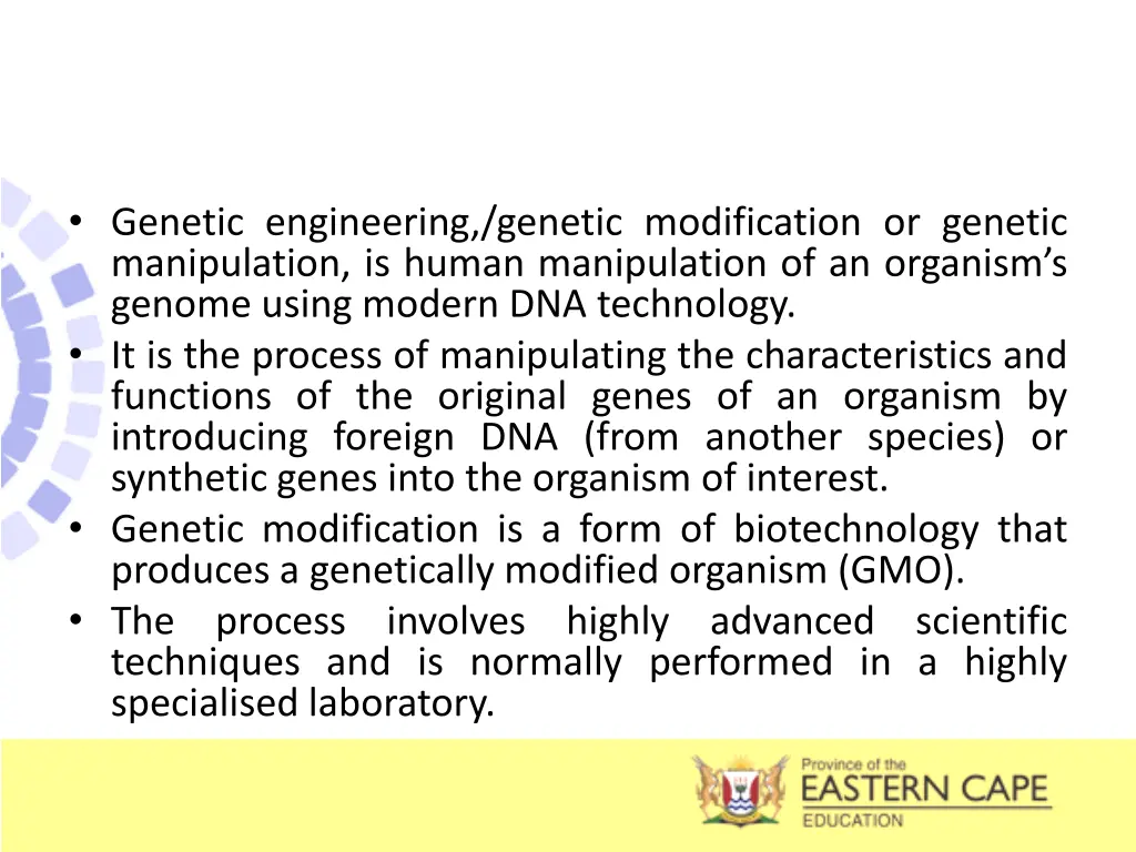 genetic engineering genetic modification