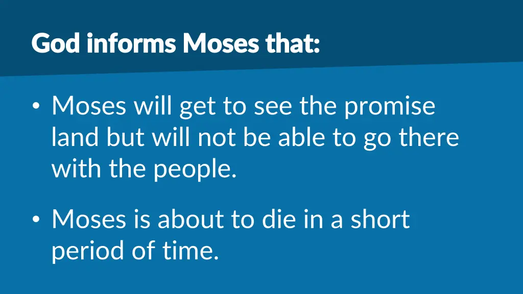 god informs moses that god informs moses that