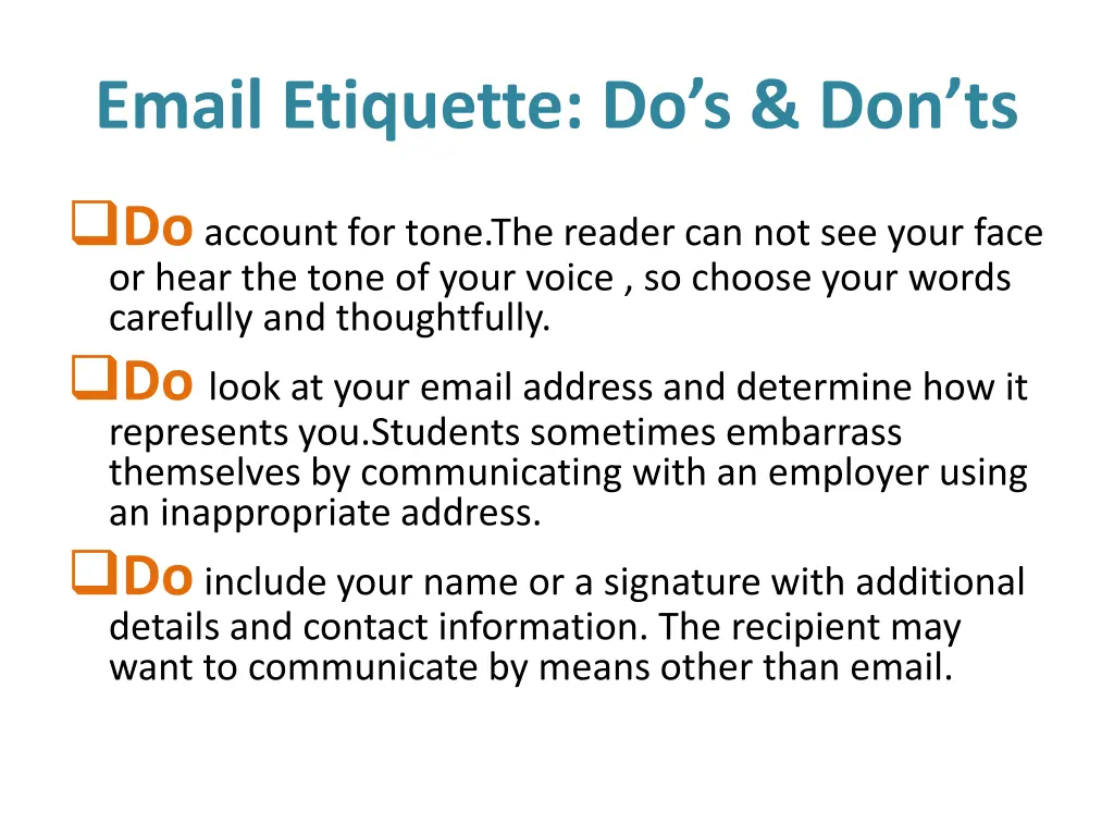 email etiquette do s don ts 1