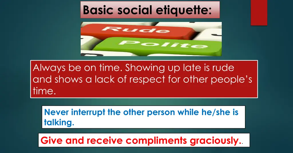 basic social etiquette