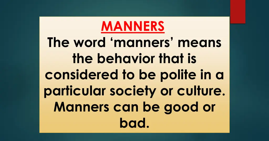 manners