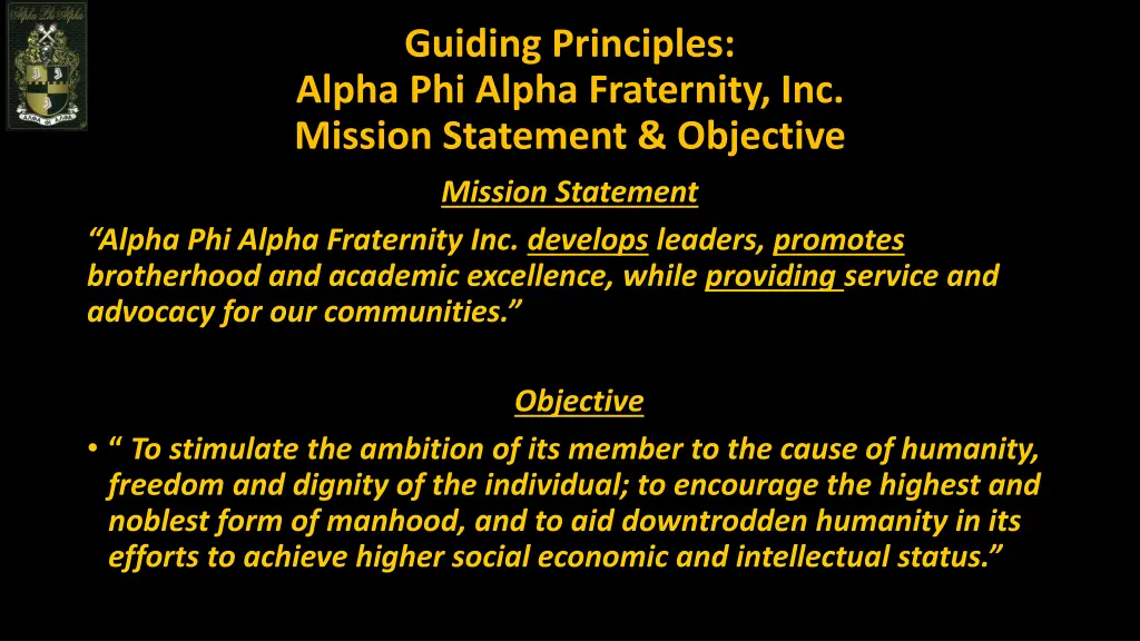 guiding principles alpha phi alpha fraternity