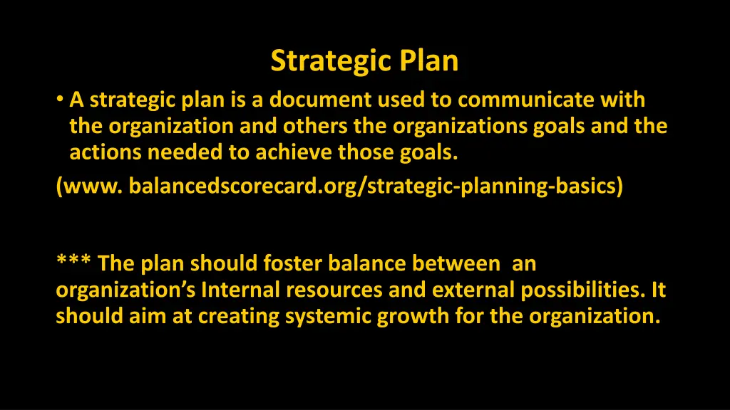 strategic plan