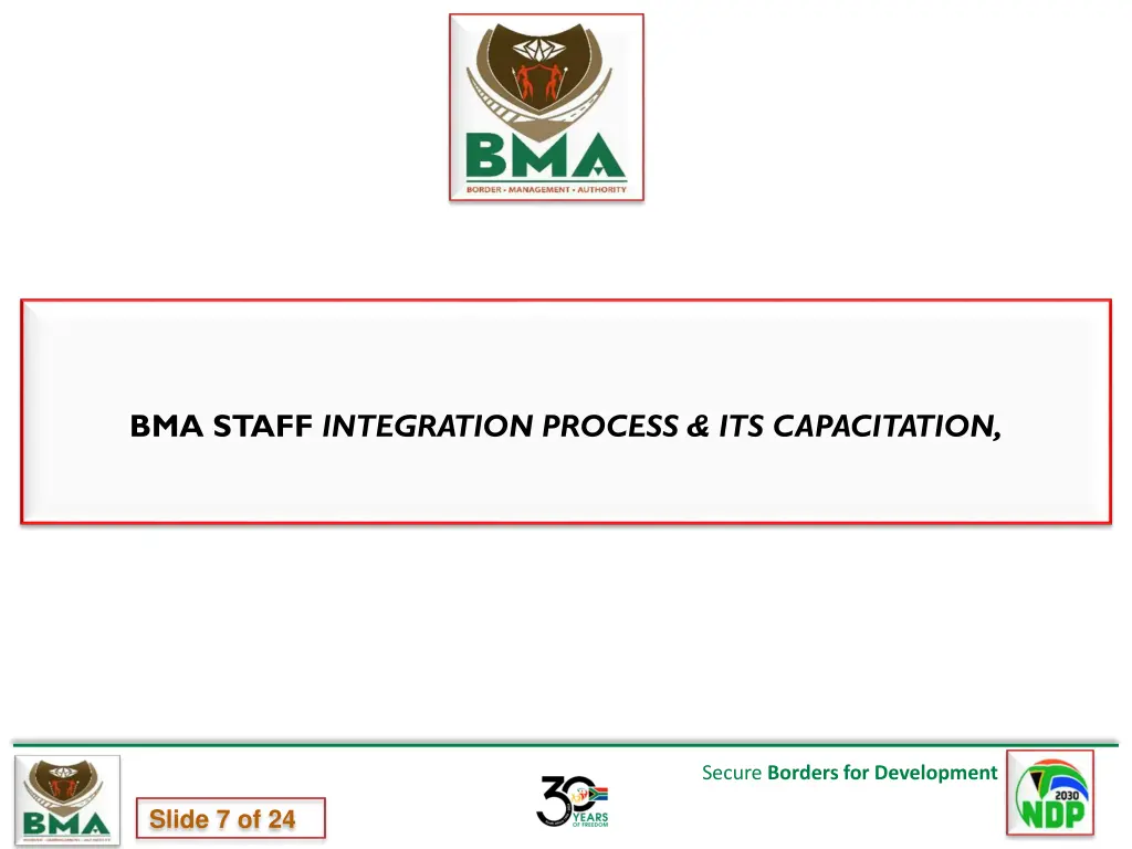bma staff integration process its capacitation
