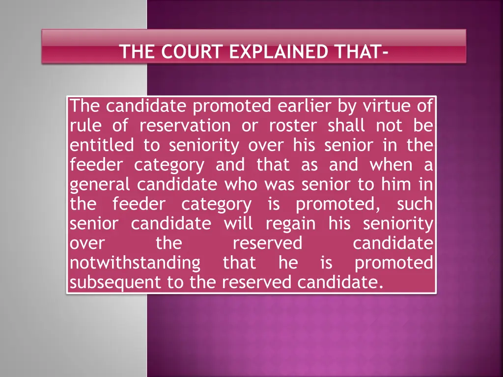 the court explained that