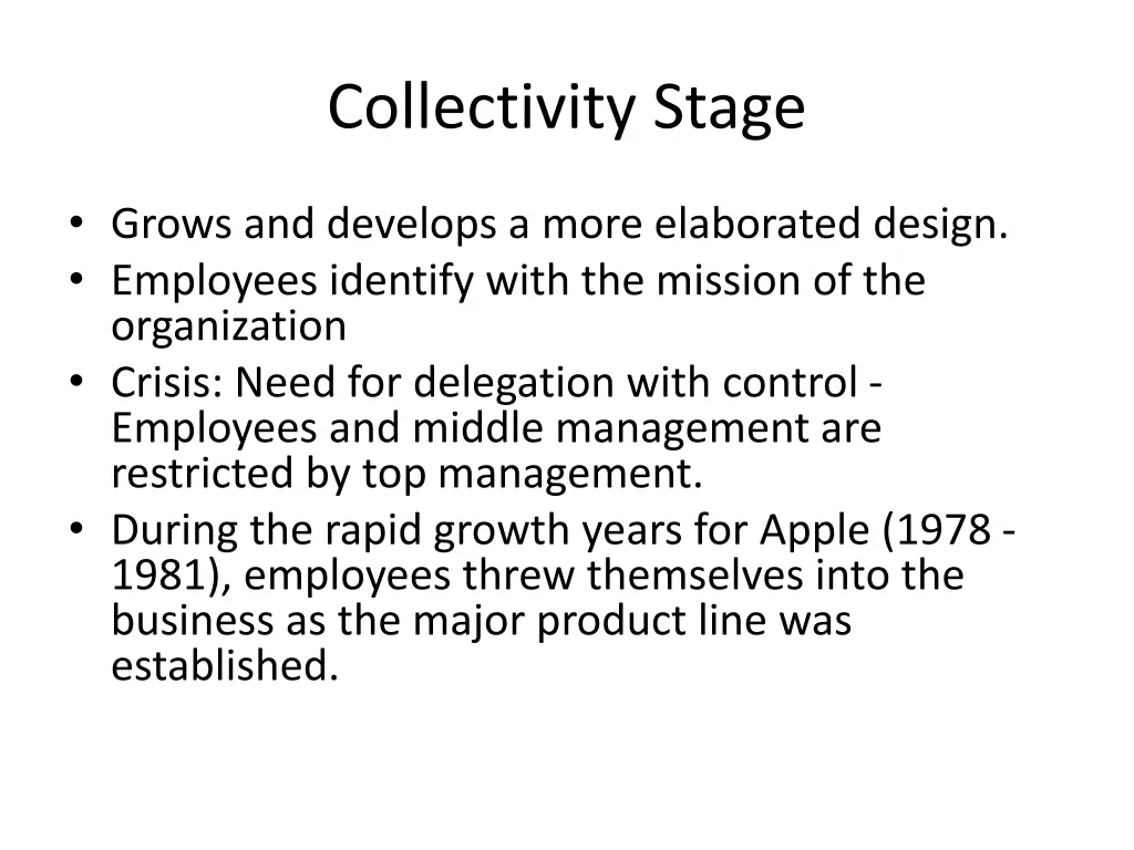 collectivity stage