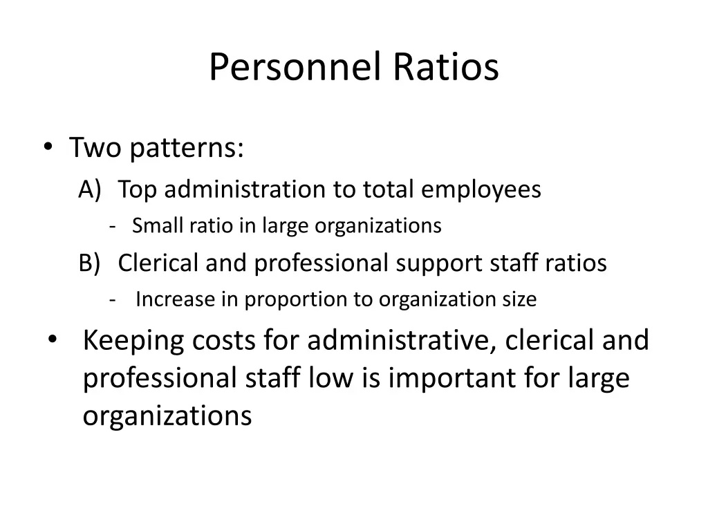 personnel ratios