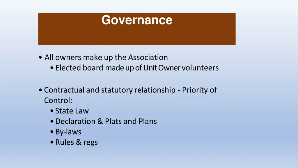 governance