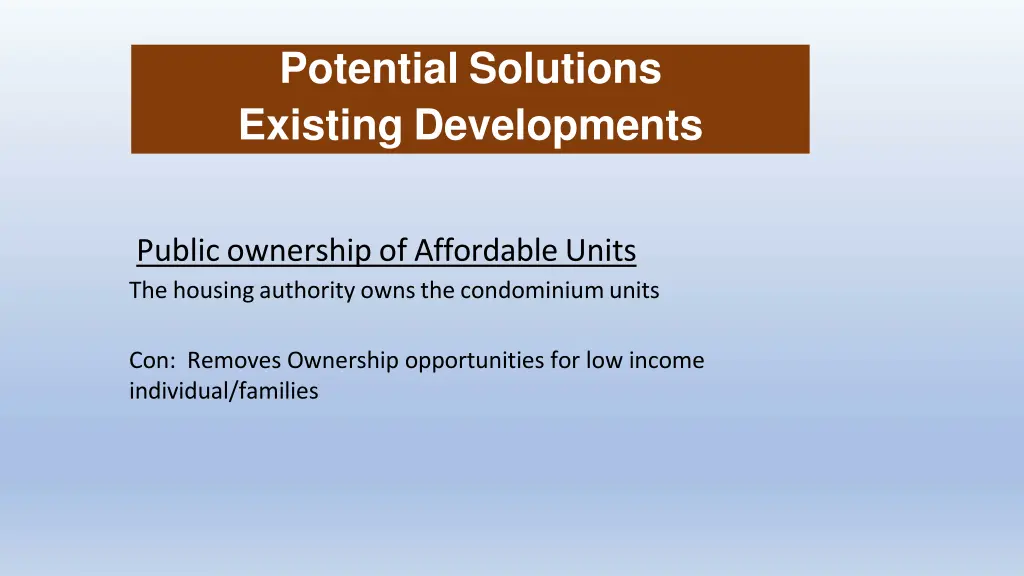 potential solutions existing developments 1
