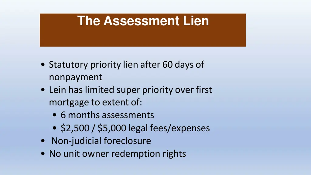 the assessment lien