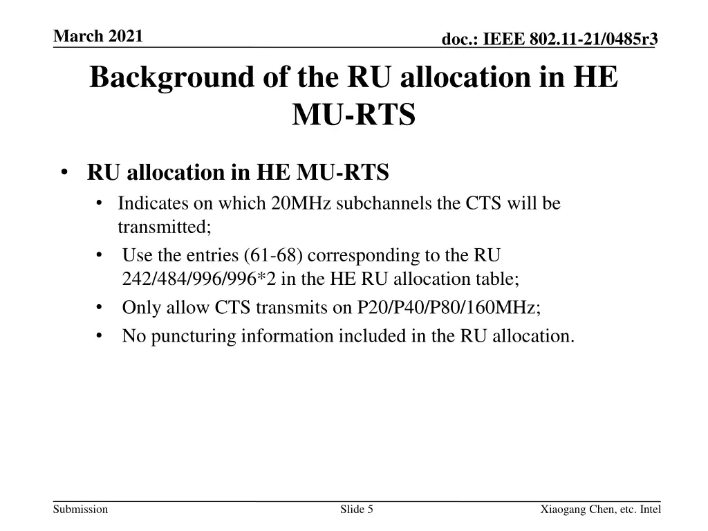 march 2021 background of the ru allocation