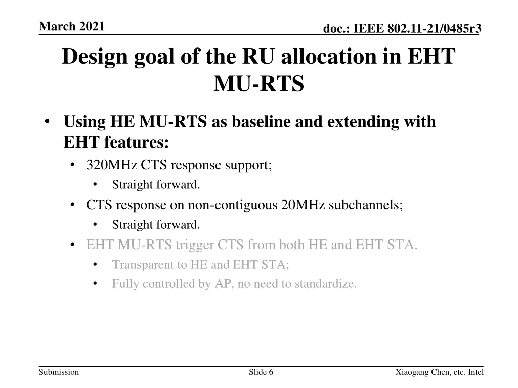 march 2021 design goal of the ru allocation