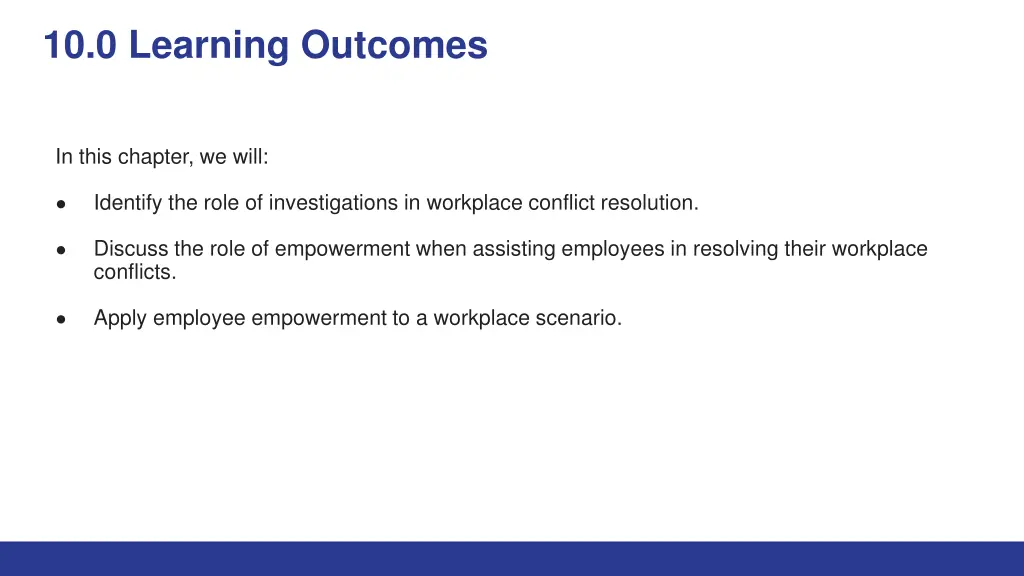 10 0 learning outcomes