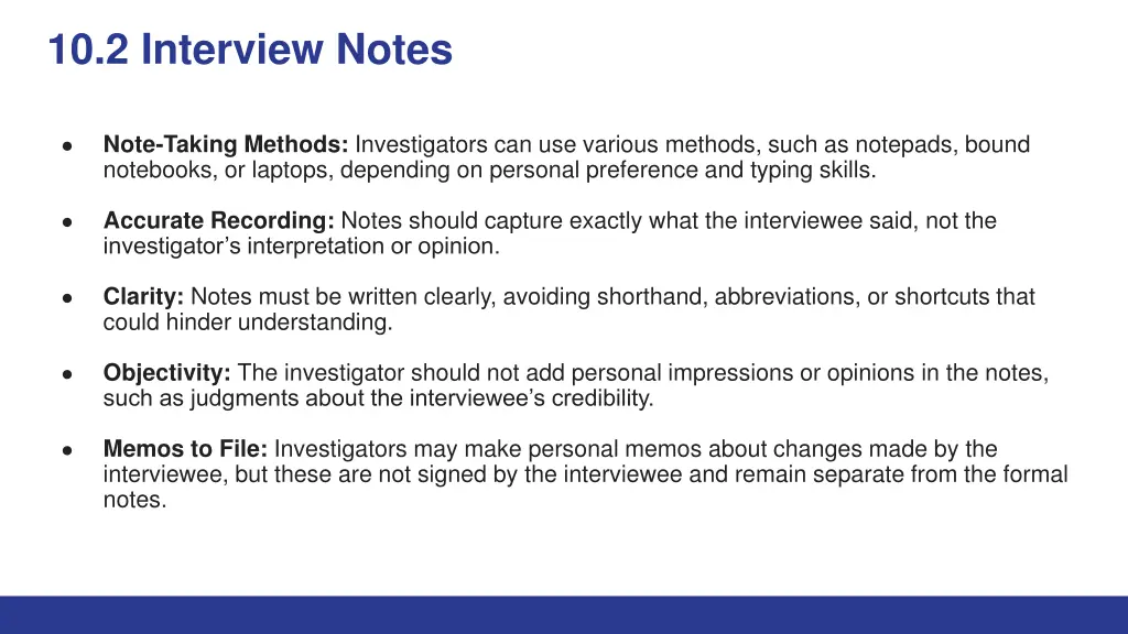 10 2 interview notes