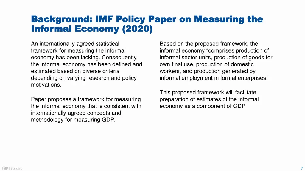 background imf policy paper on measuring
