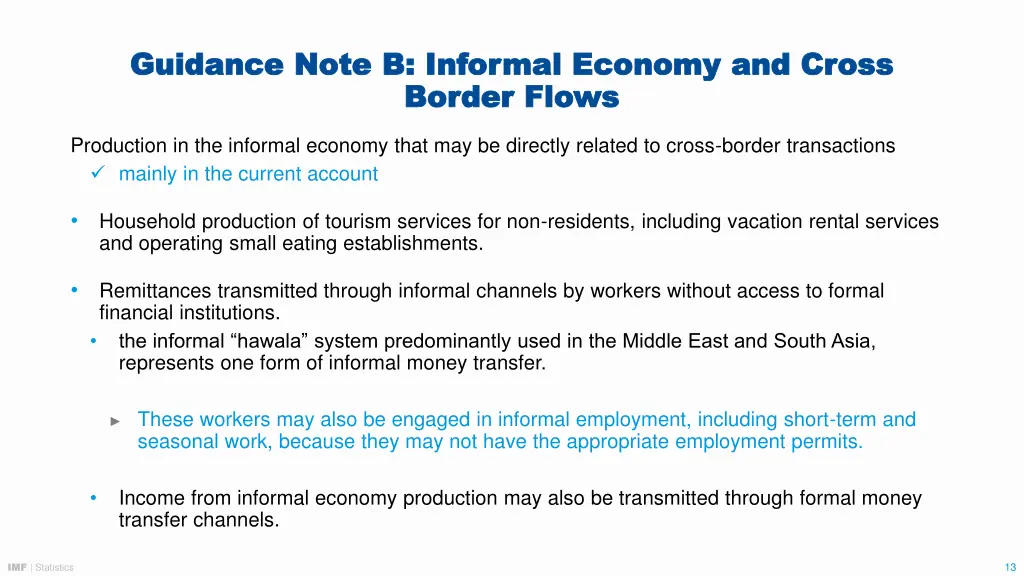 guidance note b informal economy and cross