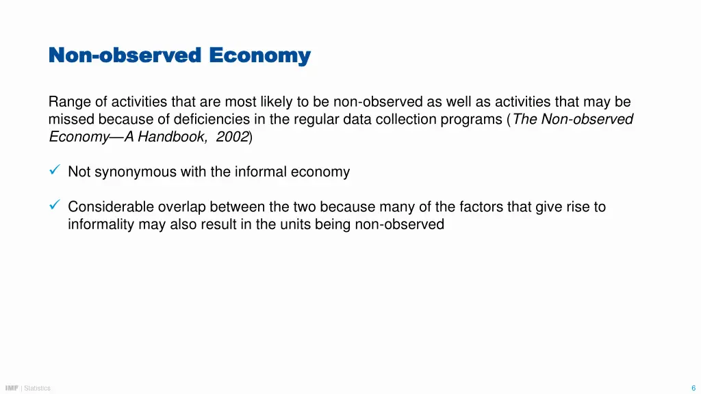 non non observed economy observed economy