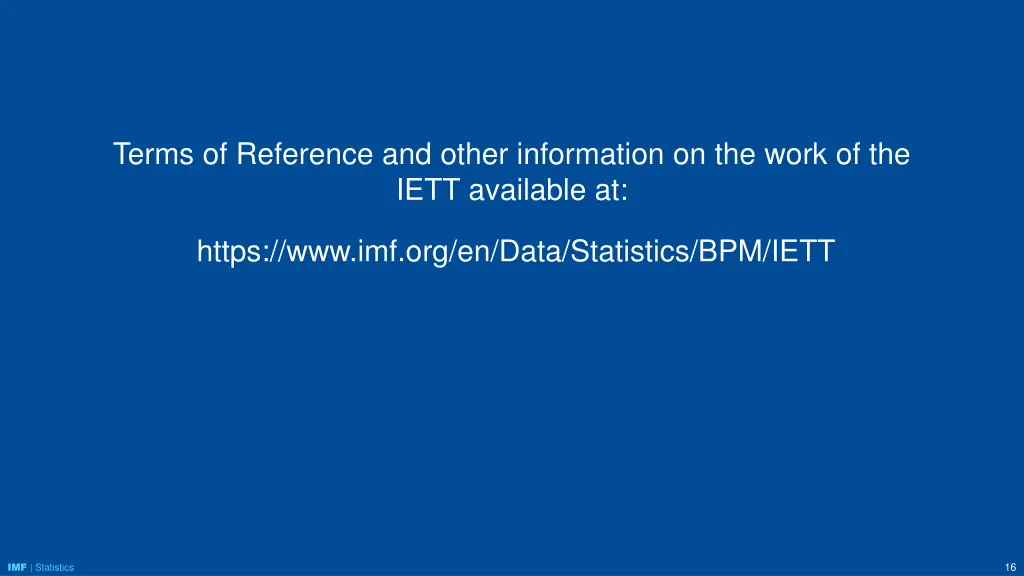 terms of reference and other information
