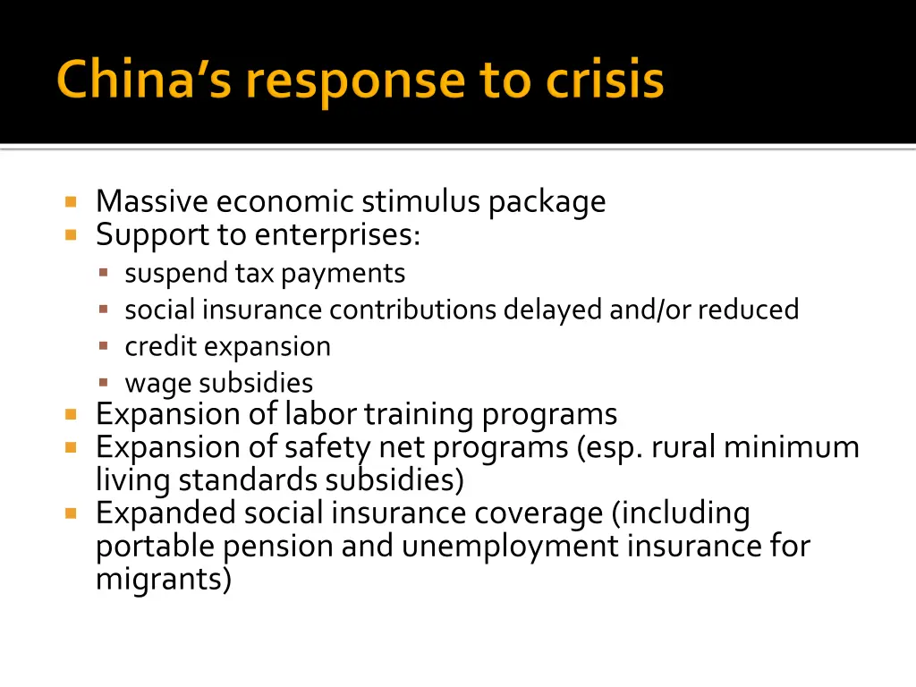 massive economic stimulus package support