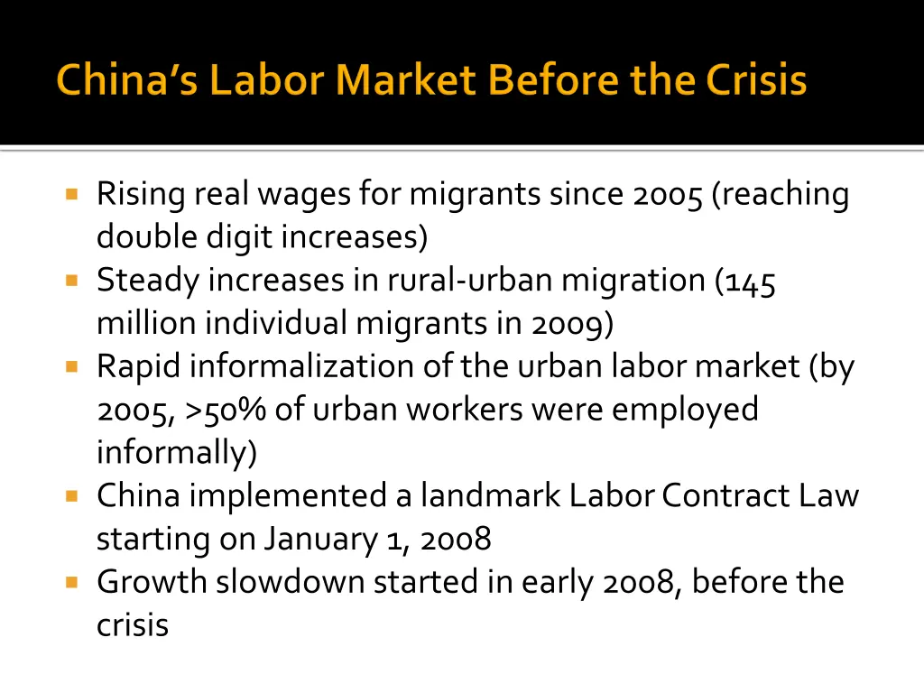 rising real wages for migrants since 2005