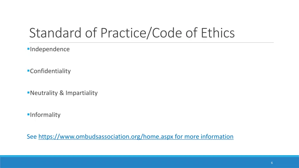 standard of practice code of ethics