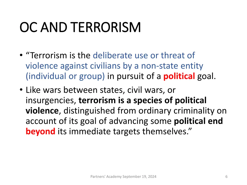 oc and terrorism oc and terrorism