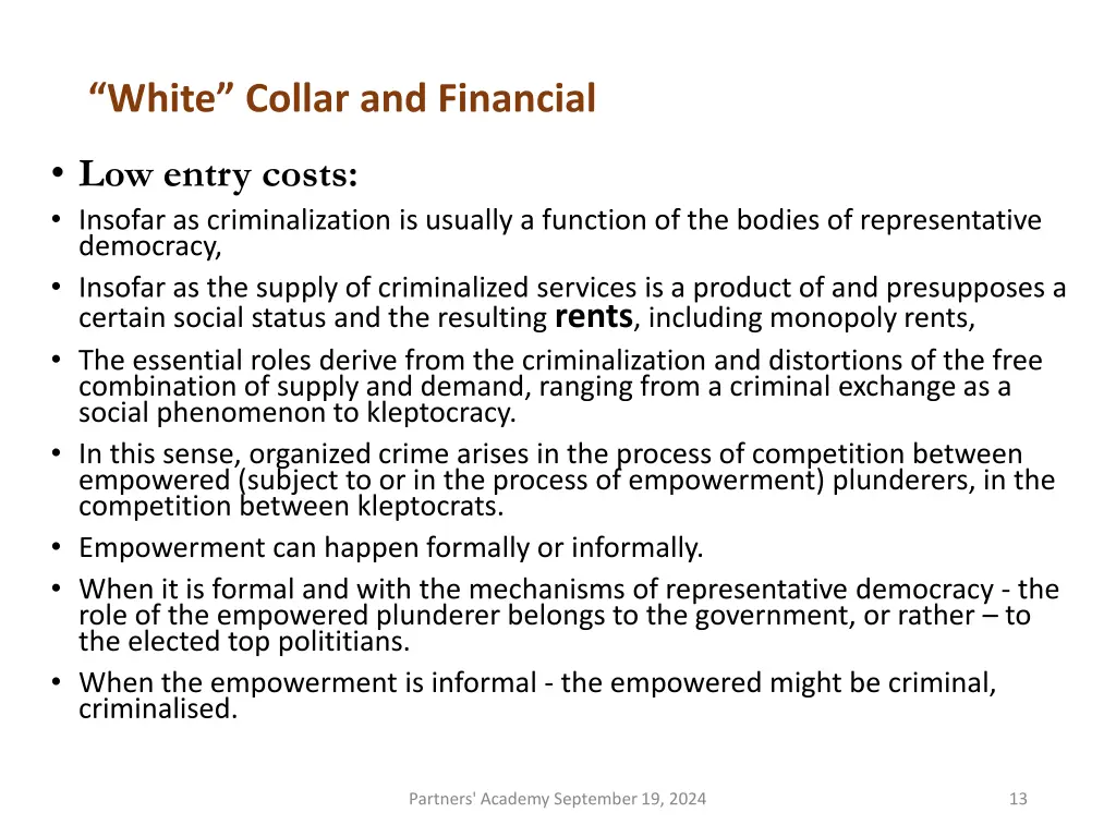 white collar and financial