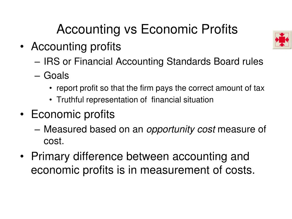 accounting vs economic profits accounting profits