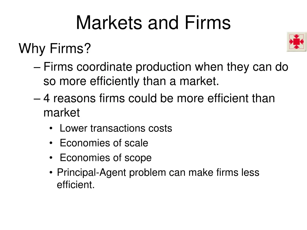 markets and firms